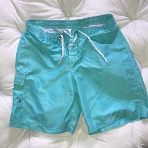 Mens Turquoise Swim Trunks - Size L